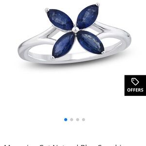 Jared Blue Sapphire 10k White Gold Ring 7